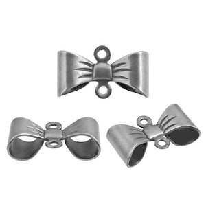 Connectors - Antiqued Silver Ox - Bows Larger SIze